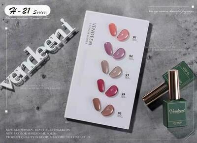 Crazy Promotion - Vendeeni UV/LED Gel Polish 15ml H21 - 5pcs/Set R120!! WITH COLOUR CHART!!