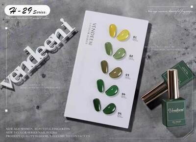 Crazy Promotion - Vendeeni UV/LED Gel Polish 15ml H29 - 5pcs/Set R120!! WITH COLOUR CHART!!