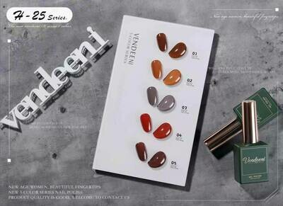 Crazy Promotion - Vendeeni UV/LED Gel Polish 15ml H25 - 5pcs/Set R120!! WITH COLOUR CHART!!