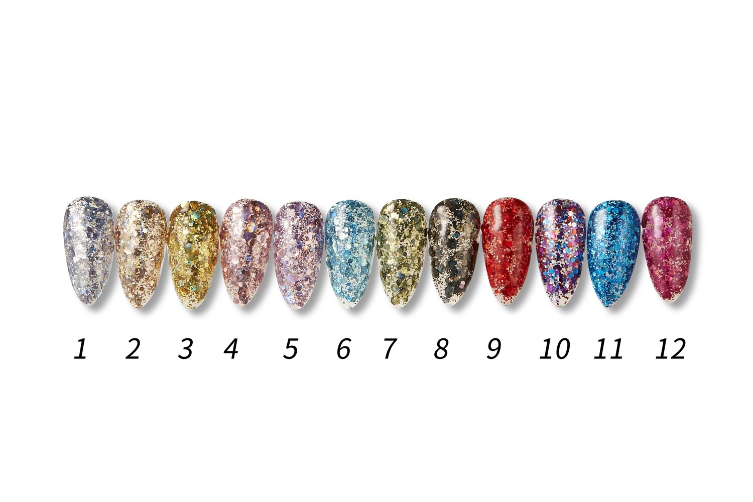 12pcs Diamond Colour Gel Set