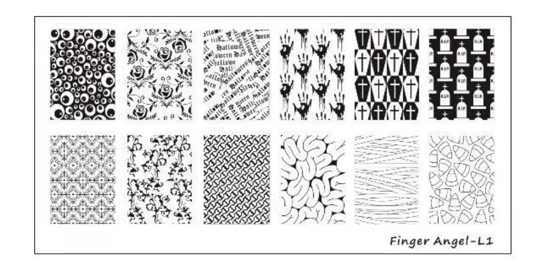 Nail Stamping Metal Plate -  Finger Angel L ( Halloween )