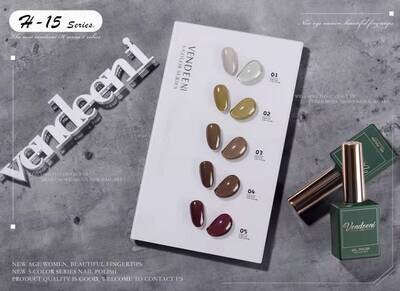 Crazy Promotion - Vendeeni UV/LED Gel Polish 15ml H15 - 5pcs/Set R120!! WITH COLOUR CHART!!