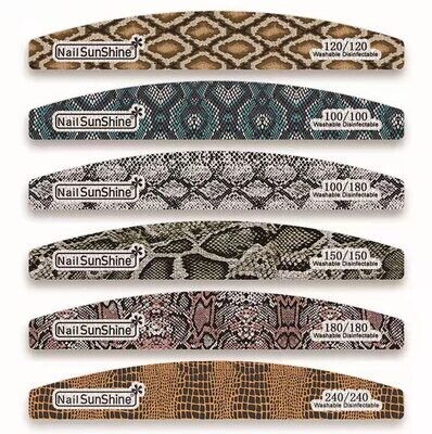 Snake skin halfmoon Nail Filer 25pcs