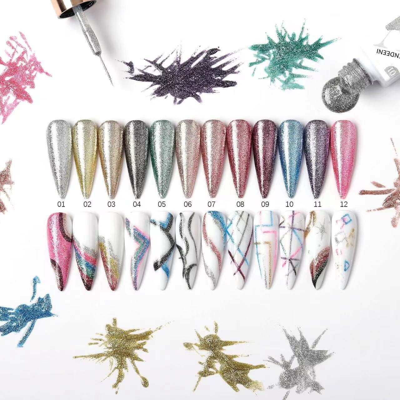 Vendeeni Platinum Liner Art Paint Gel Polish 10ml