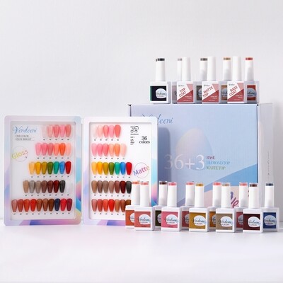 Vendeeni 36 Colours + 3 Gel with classic colour chart Set 1