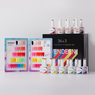 Vendeeni 36 Colours + 3 Gel with classic colour chart Set 3