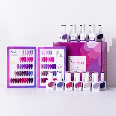 Vendeeni 36 Colours + 3 Gel with classic colour chart Set 6