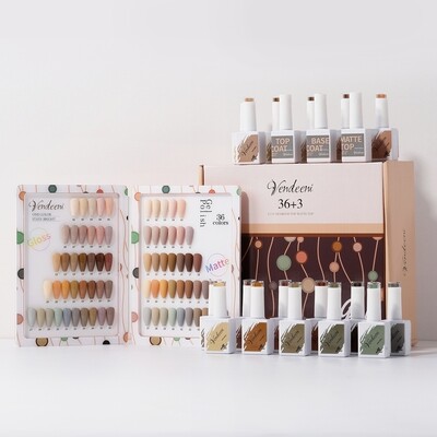 Vendeeni 36 Colours + 3 Gel with classic colour chart Set 7