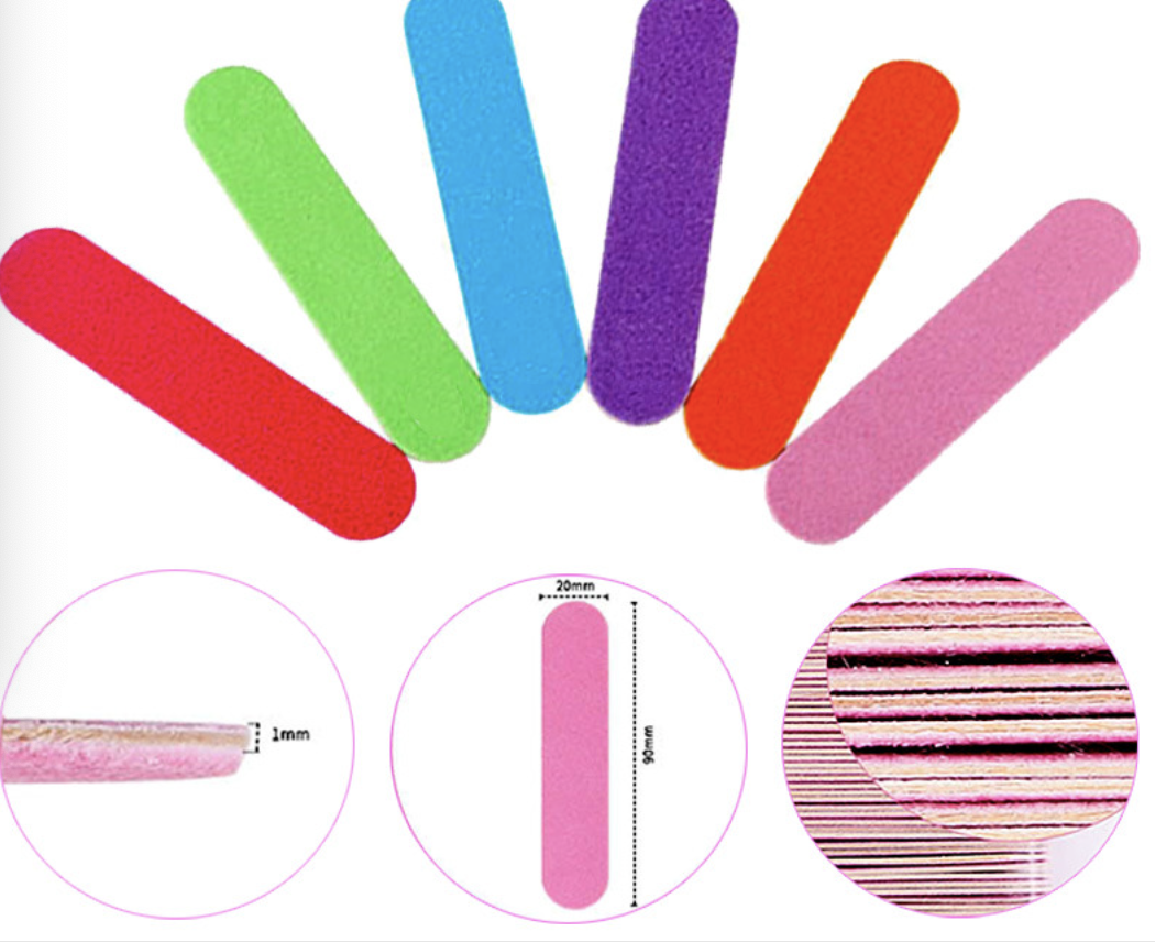 9*2cm Wooden Mini Filer 100/180 - 100pcs