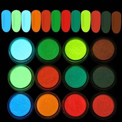 Glow In the dark powder 12pcs