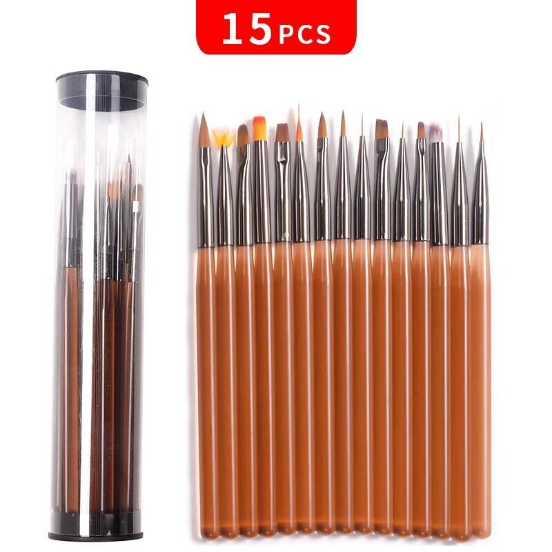 15pcs Painting Drawing Brush with round case
