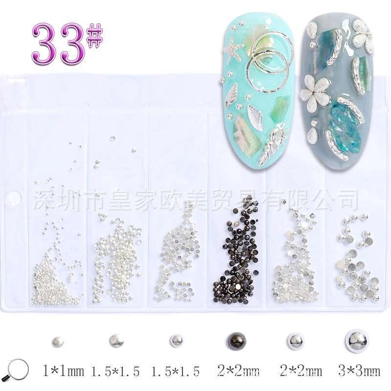 6 Grids Metal Rhinstone