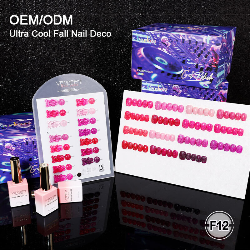 Vendeeni F12 Reflective Glitter Sparkling Diamond Gel Polish 15ml