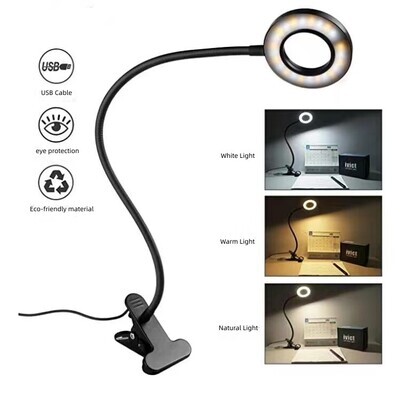 FX011 LED Desk Table Clip Lamp 7W USB Cable