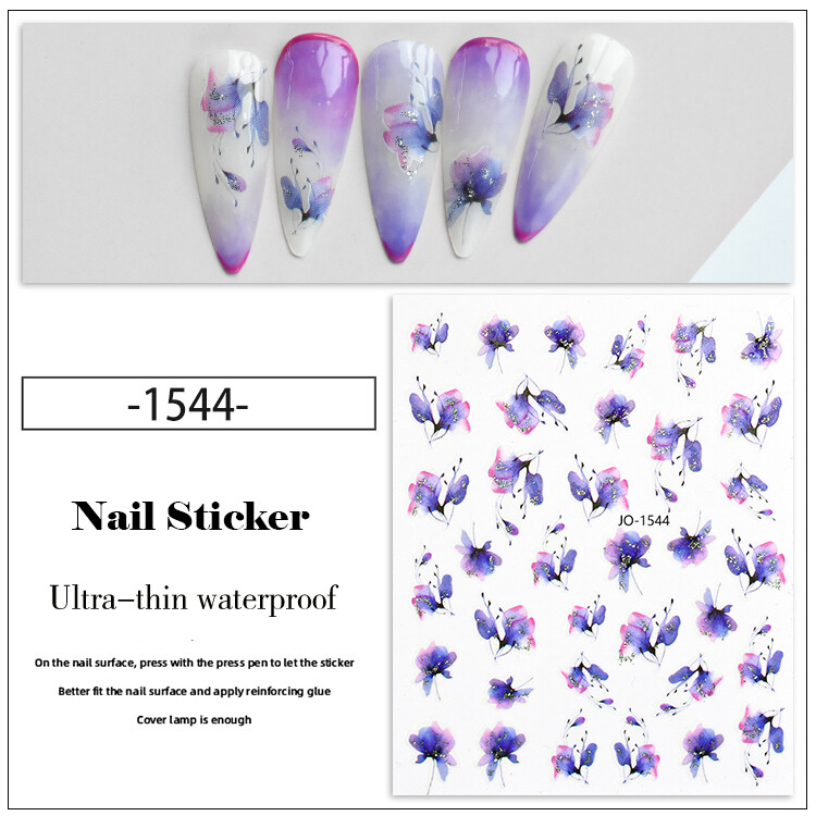 Nail Sticker - 1544 Purple Flower