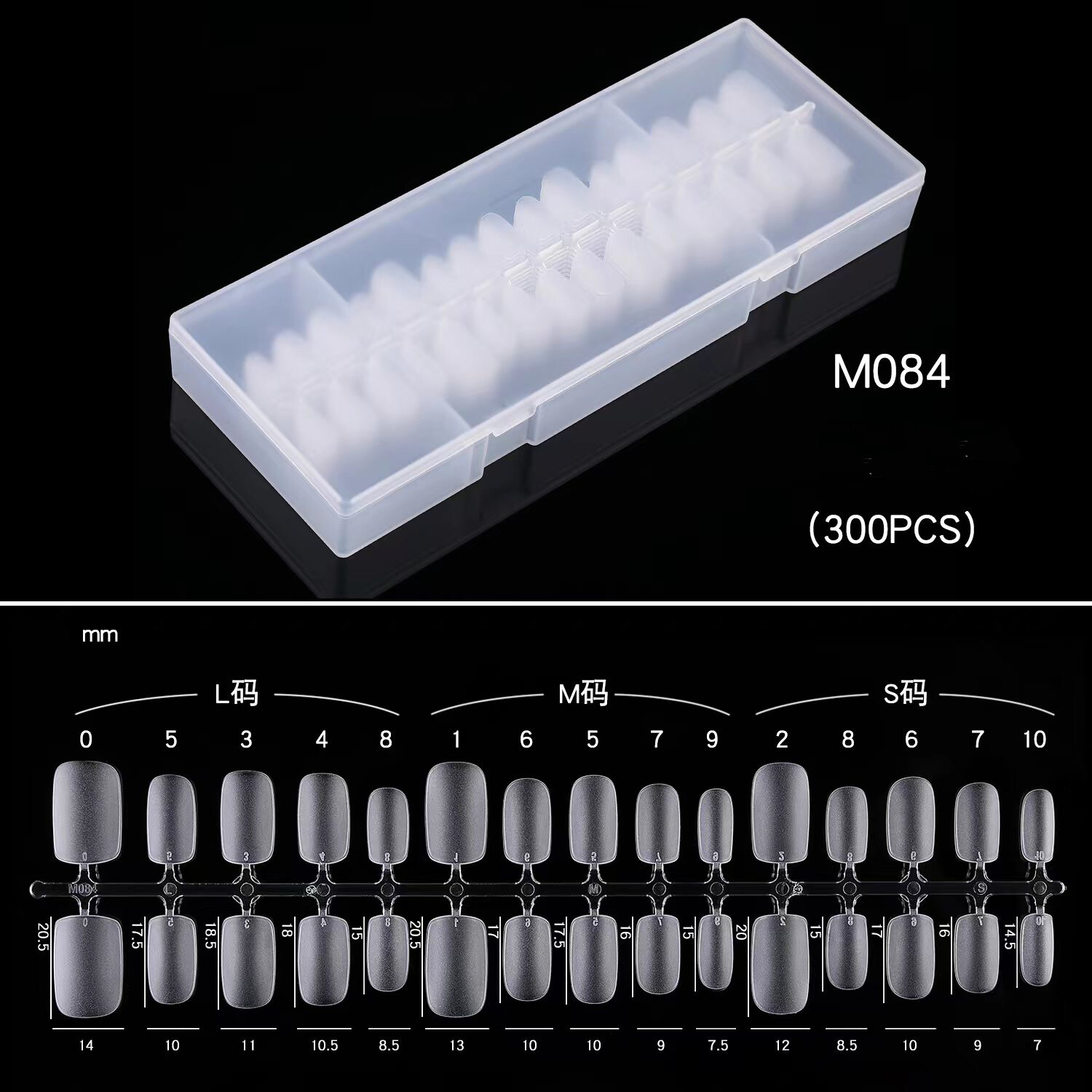 TNA Fake Nail Tips 300pcs Press-on Nails, Pre Shaped Soft Gel x Nails M084