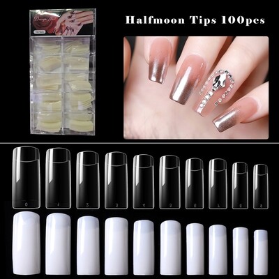 Clearance Sale - Half moon Tips 100pcs ( Buy One Get One For FREE )