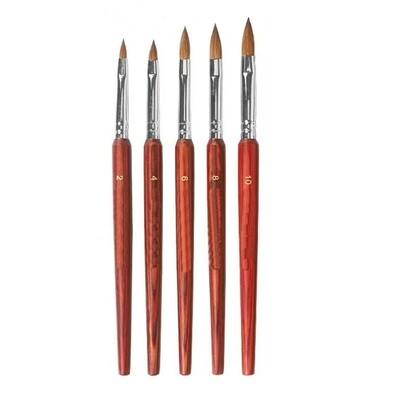 5pcs Sandalwood Acrylic Brush