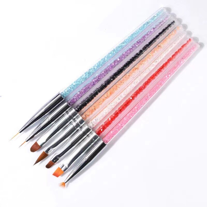 7pcs Mix Colour Diamond handle Manicure Brush