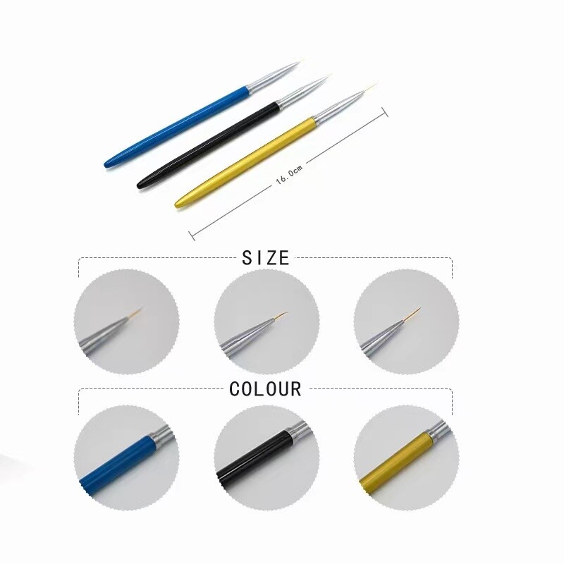 3pcs Metal Handle Striping Brush
