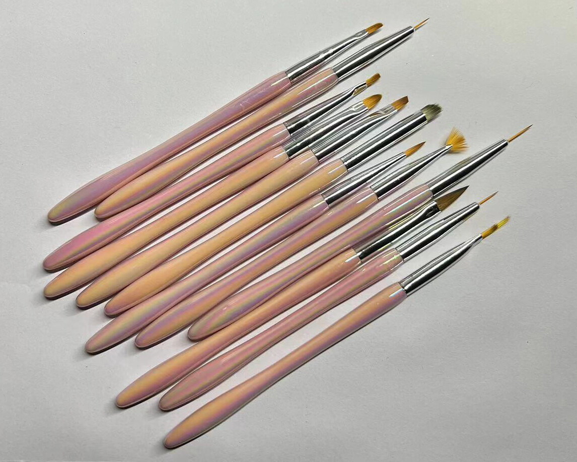 12pcs Pink Manicure Brush Set