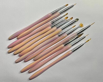 12pcs Pink Manicure Brush Set