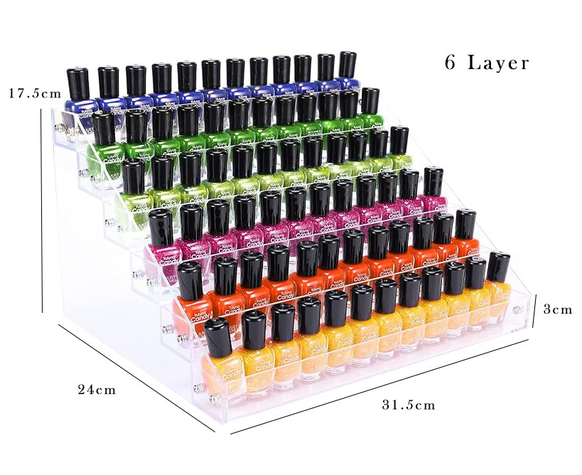 Nail Polish Rack 6 Tier Acrylic Display Stand