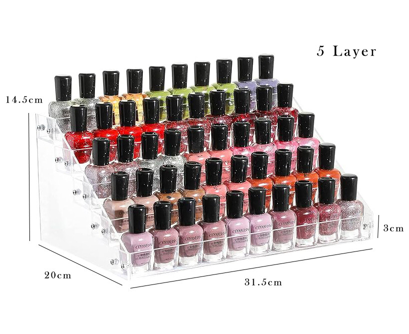 Nail Polish Rack 5 Tier Acrylic Display Stand