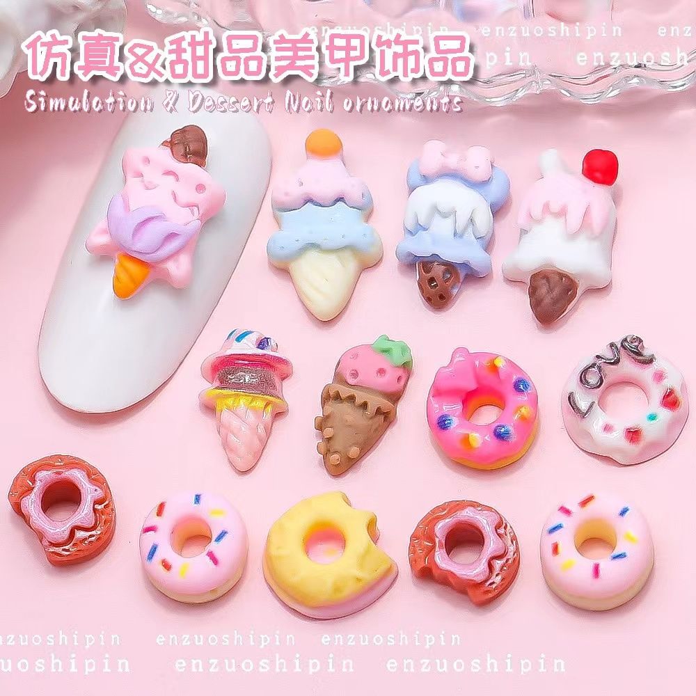 Ice Cream &amp; Donuts Nail Art Decoration 20pcs
