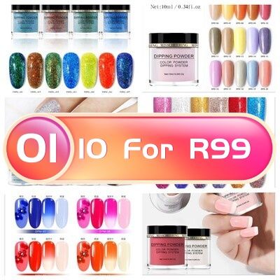 Clearance Sale - 10g Dipping Acrylic Powder 10pcs Random Colours