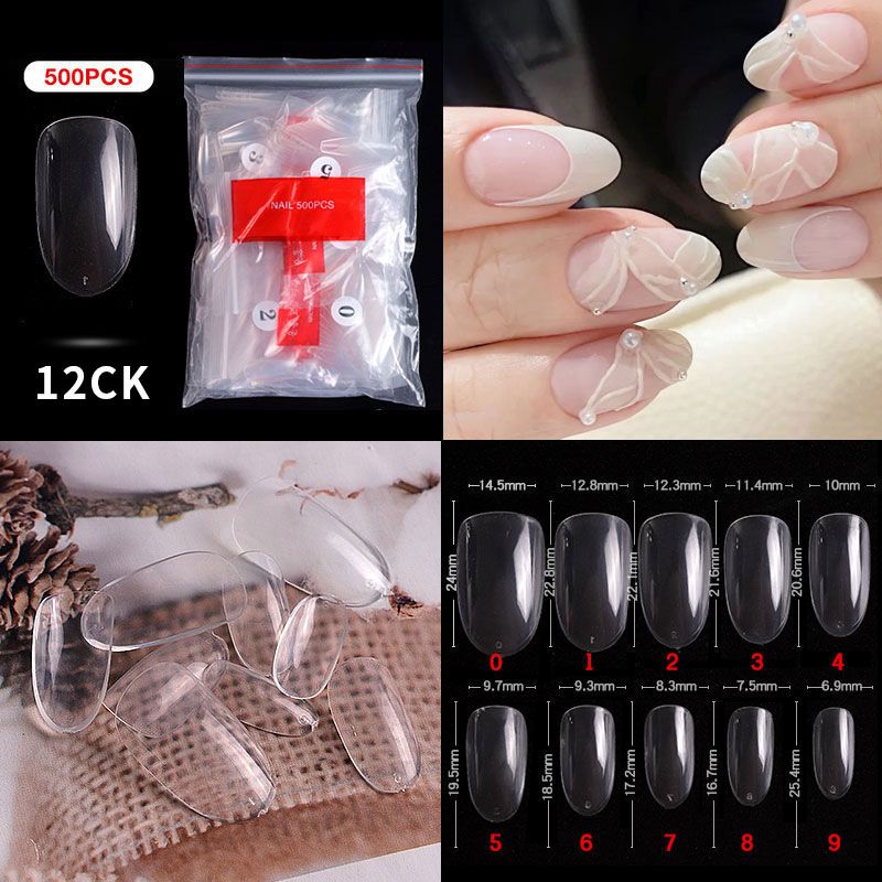 12# Short Round Nail Tips (500pcs/Packet)