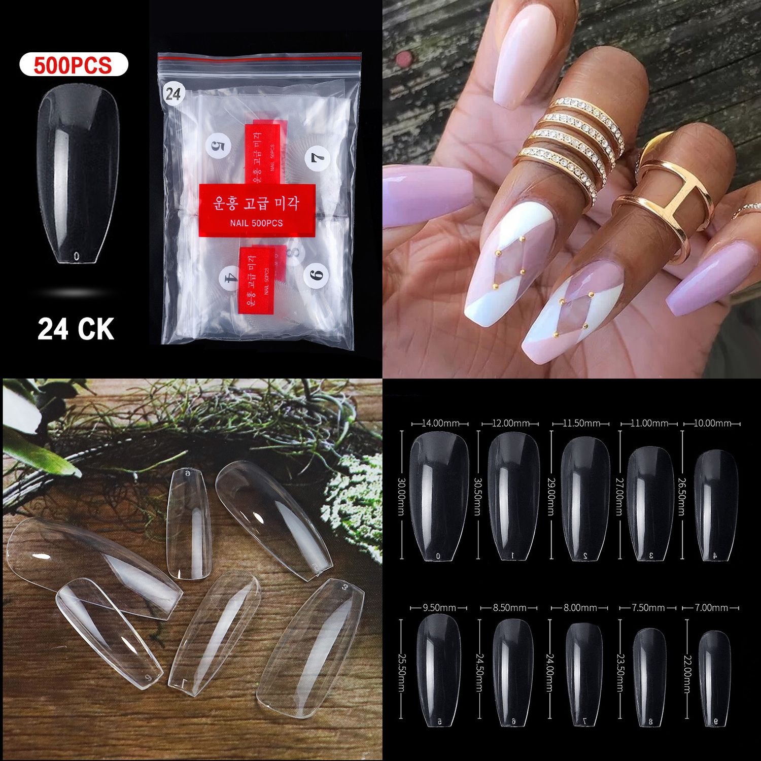 24# Oval Nail Tips ( 500pcs/Packet )