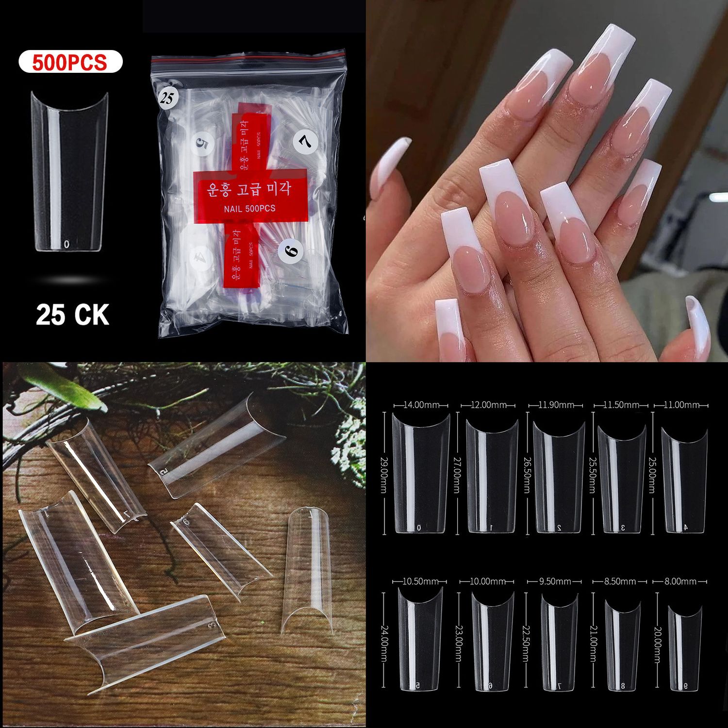 25# Nail Tips ( 500pcs/Packet )
