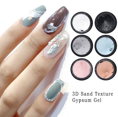 6 Colours 3D Sand Texture Gypsum Gel Nail Plaster Drawing Design Soak Off Nail Art Polish Varnish Decoration Manicure