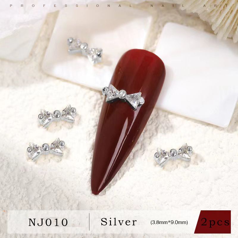 Nail Bow Tie 02# Rhinestone 2pcs
