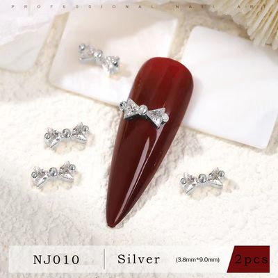 Nail Bow Tie 02# Rhinestone 2pcs