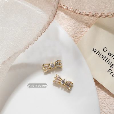 Nail Bow Tie 07# Rhinestone 2pcs