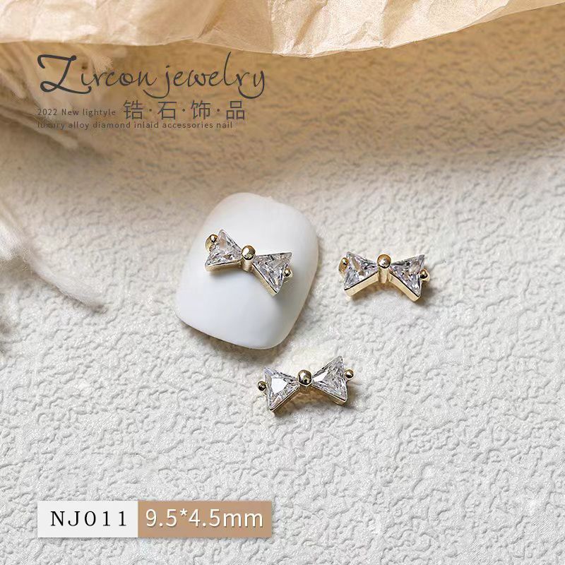 Nail Bow Tie 03# Rhinestone 2pcs