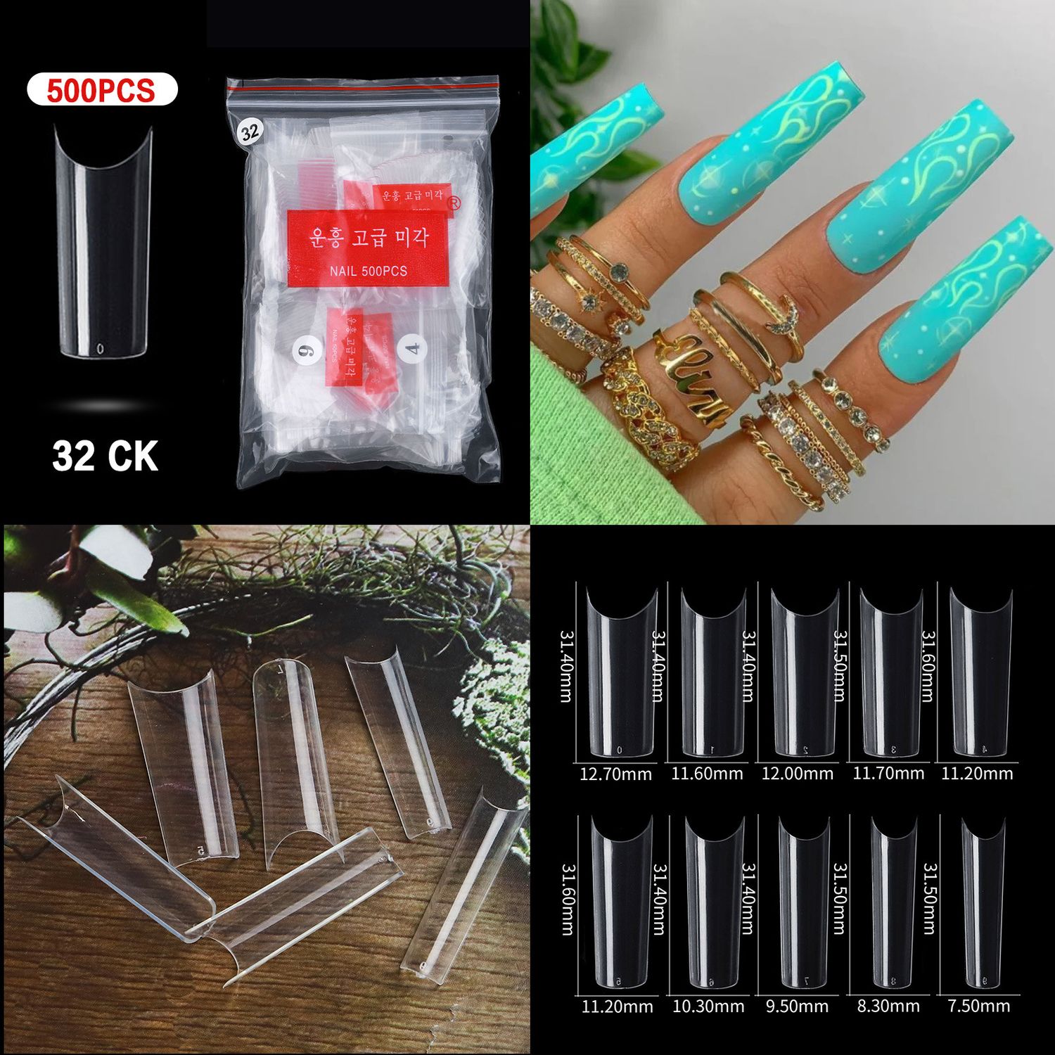 32# Nail Tips ( 500pcs/Packet )