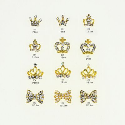 Golden Crown Butterfly Electroplating Nail Art 5pcs