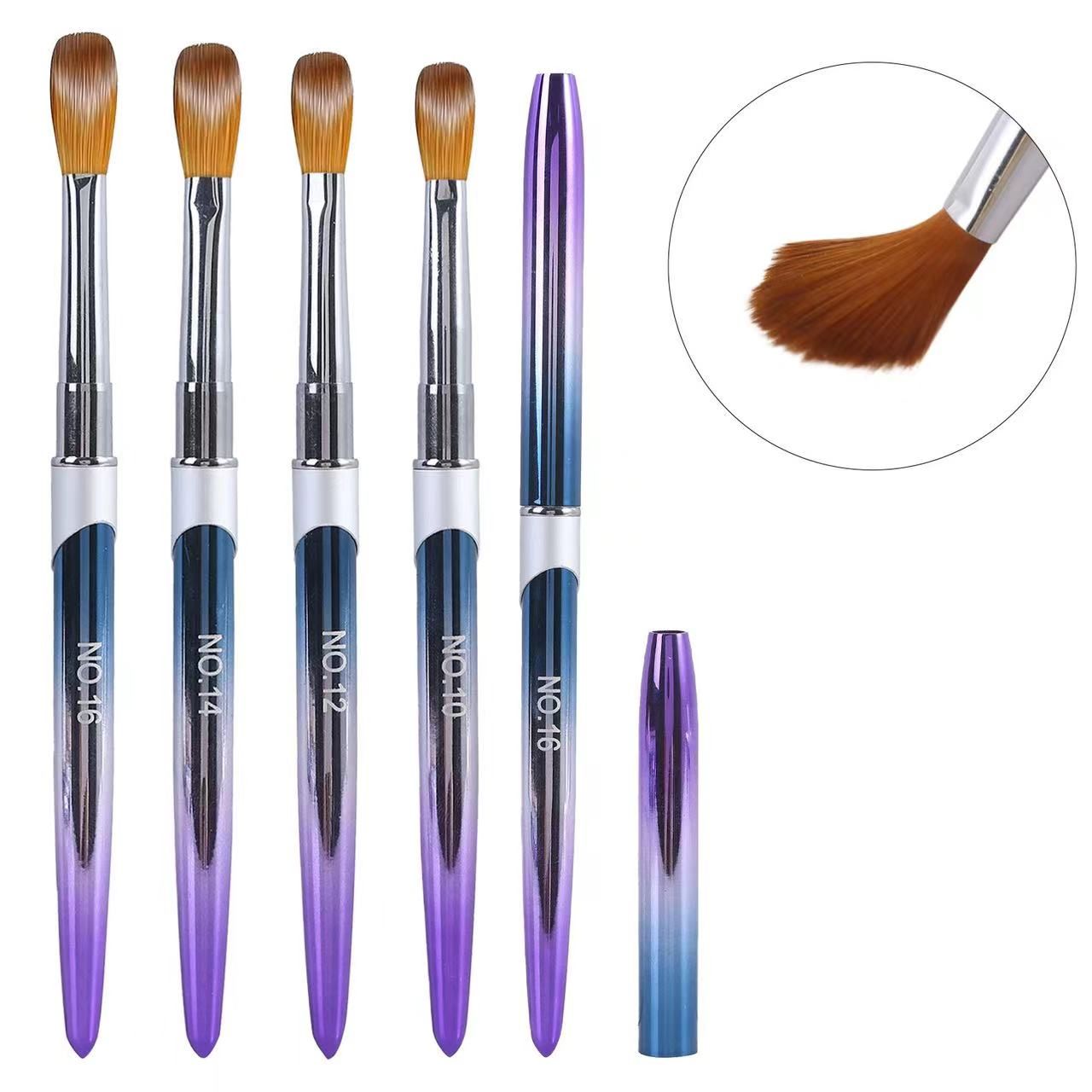 4pcs Purple Acrylic Brush,Size 10/12/14/16