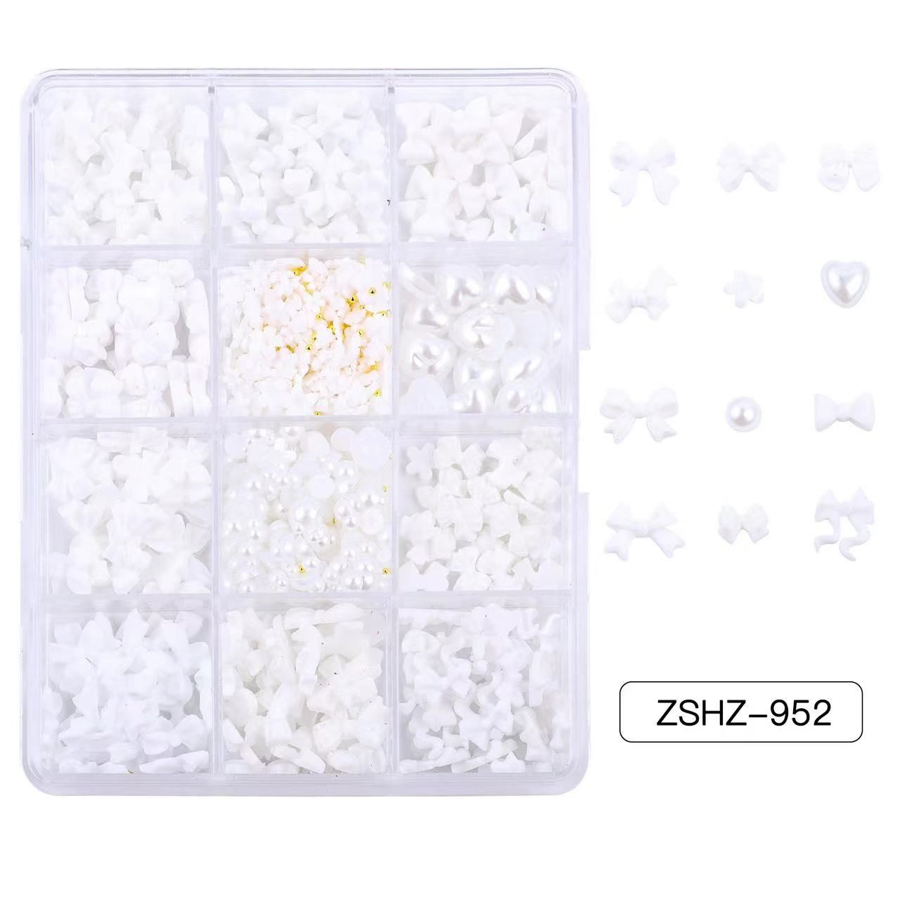 ZSHZ-952/12 grids white bow tie and  pearl