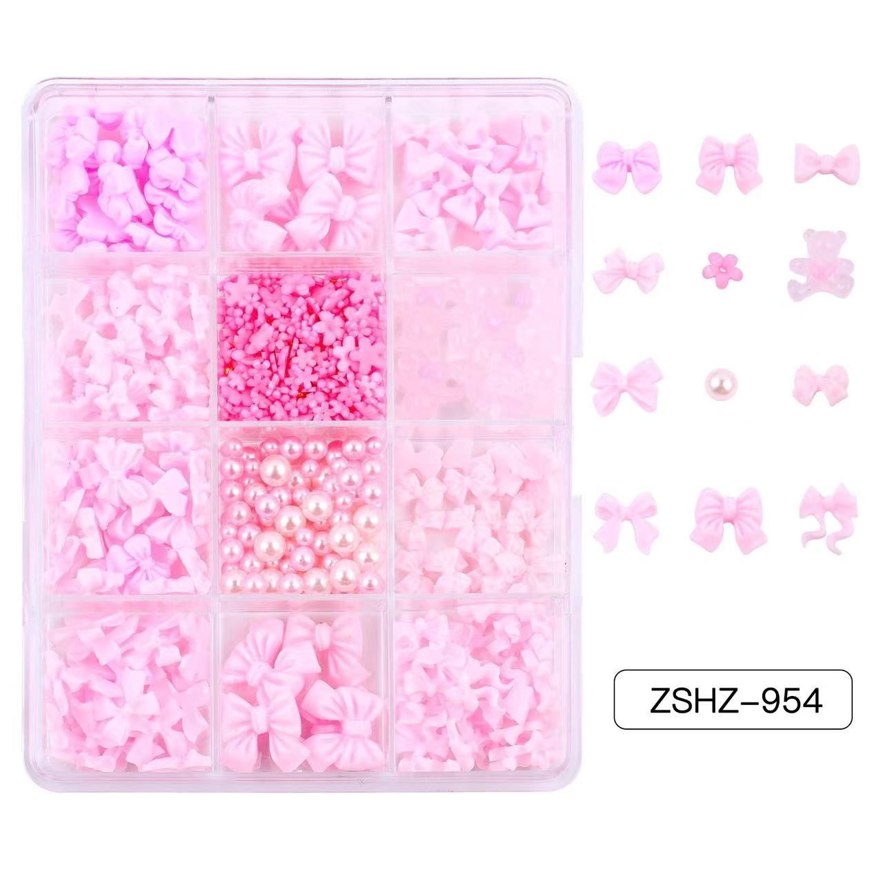 ZSHZ-954/12 grids pink bow tie and  pearl