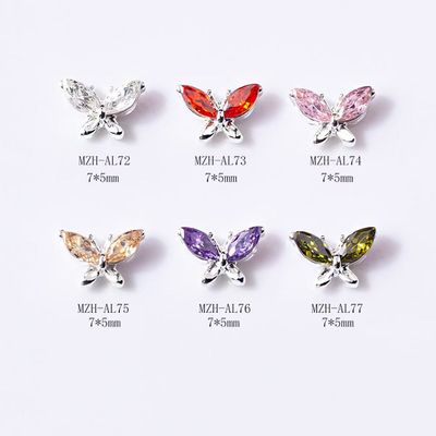 Mini Zircon Hourseeye Butterfly 5pcs