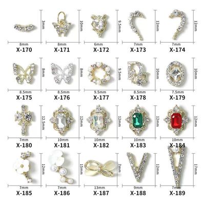 BTX Alloy Nail Rhinestones 5pcs
