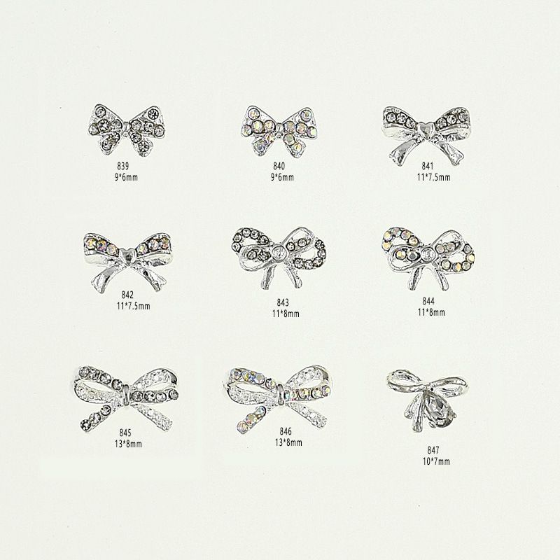 TTS Bow tie Alloy Nail Rhinestone 5pcs