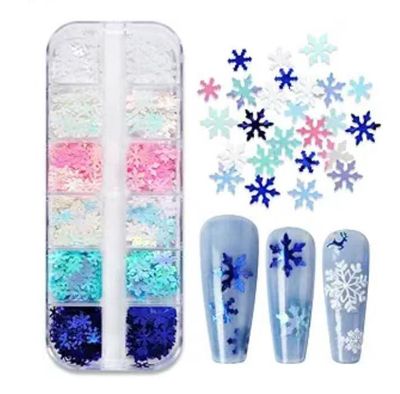 12 Grids nail decoration - Snowflake