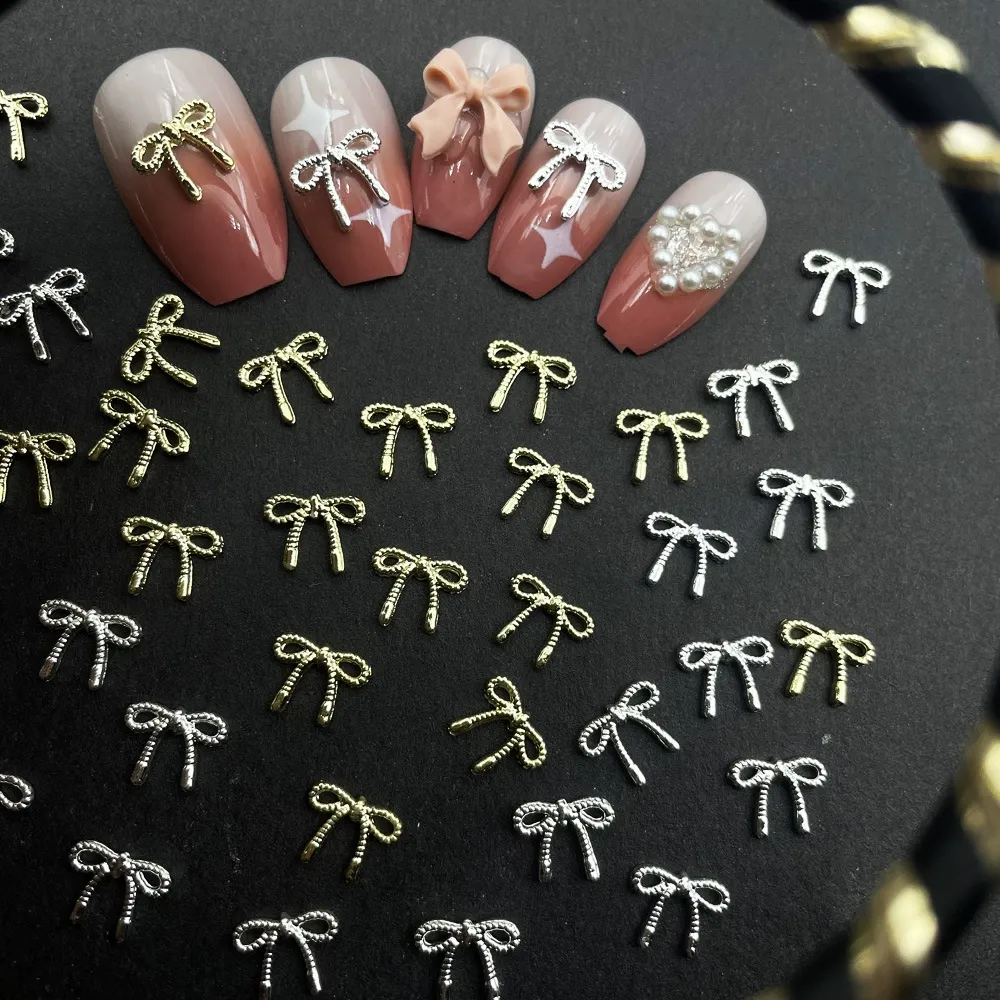 mini bow Rhinestones 8mm 10pcs