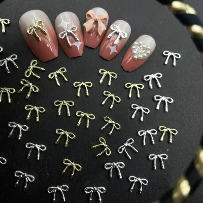 mini bow Rhinestones 8mm 10pcs
