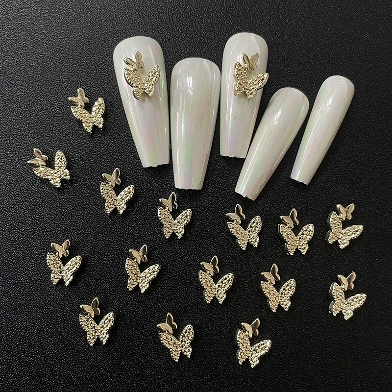 Alloy Butterfly Nail Rhinestones 10pcs